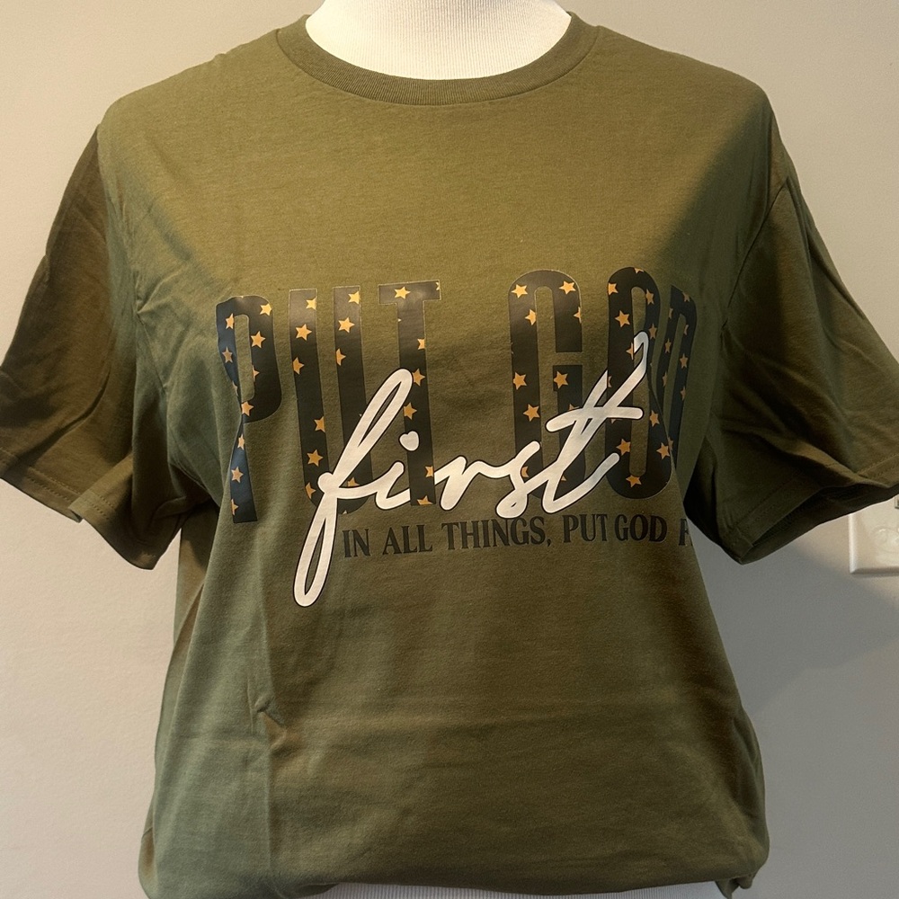 Jerzees Olive Green Graphic Tee
